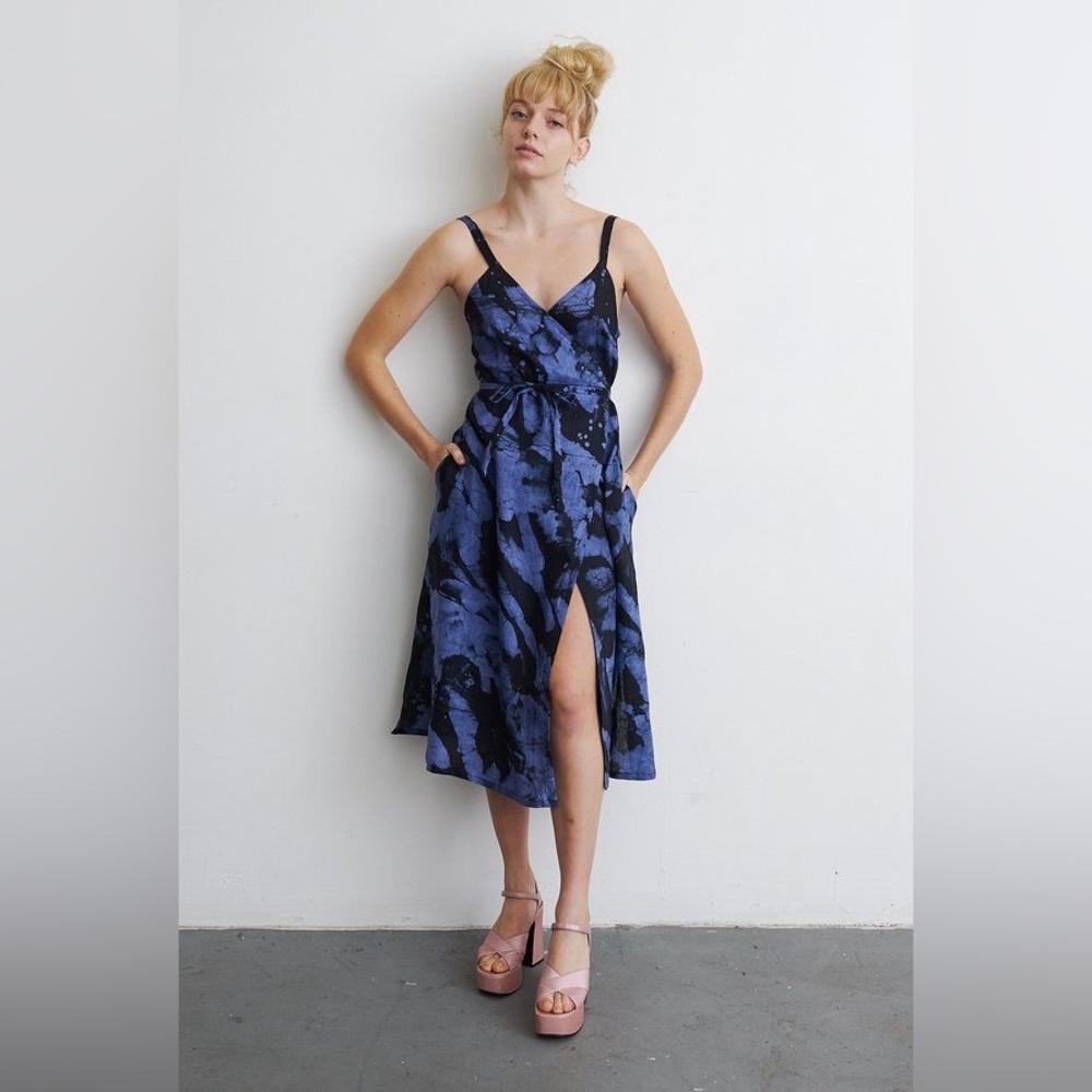 Linen Spaghetti Strap Dress - Osei-Duro